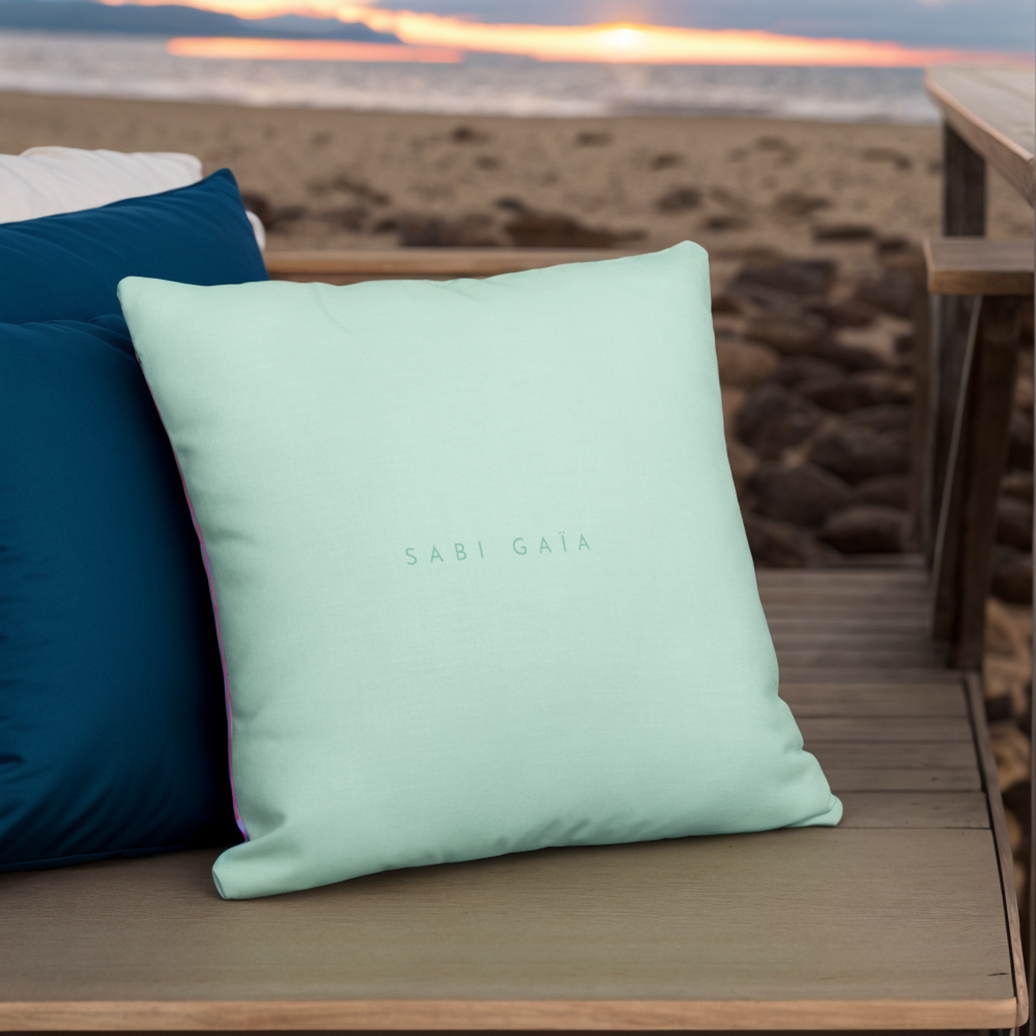 Premium Beach Pillow in Mykonos Mint